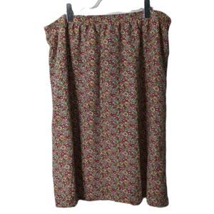 Vintage 80's 90's The Tog Shop Floral Midi Skirt Elastic Waist Plus Size 24W